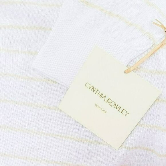 NWT Cynthia Rowley Lightweight Linen Blend Striped Hooded Cardigan - Picture 5 of 7